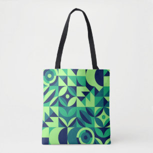 Geometric mural: modern vintage design. tote bag