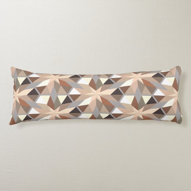 Geometric Natural Colours Pattern Body Pillow (Front)