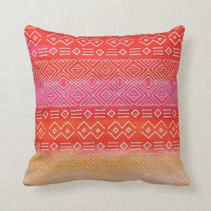 Geometric Navajo Pattern Pink Bohemian BOHO Desert Throw Pillow