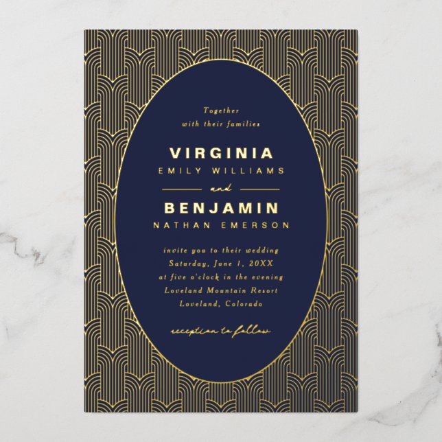 Geometric Navy Blue Wedding (Front)
