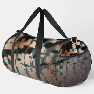 Geometric Neon Futuristic Extrusion Pattern Duffle Bag