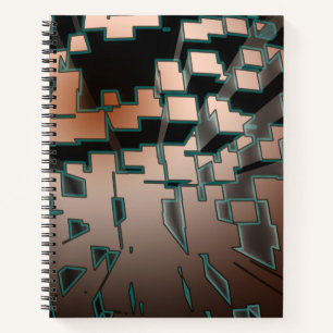Geometric Neon Futuristic Extrusion Pattern Notebook