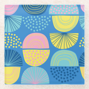 Geometric Nordic: Modern Abstract Background. Glass Coaster