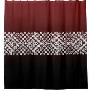 Geometric Nordic Pattern on Red and Black Gradient