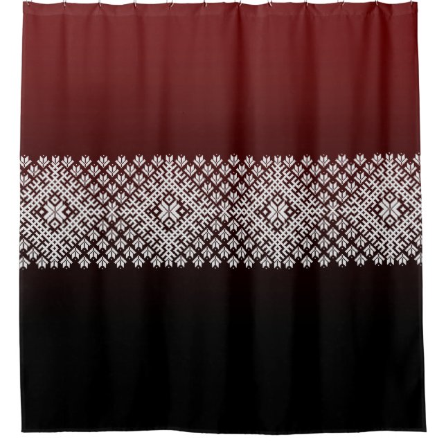 Geometric Nordic Pattern on Red and Black Gradient (Front)