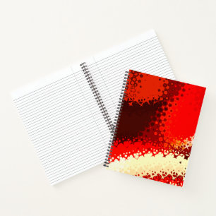 Geometric Notebook in Vibrant Red and Beige