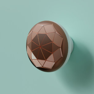 Geometric Octagon Copper Coloured Ceramic Knob