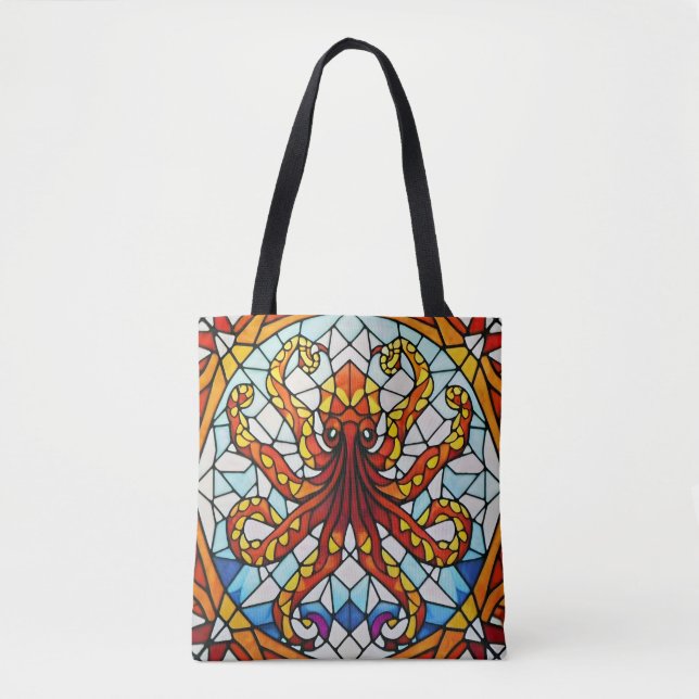 Geometric Octopus Tote Bag (Front)