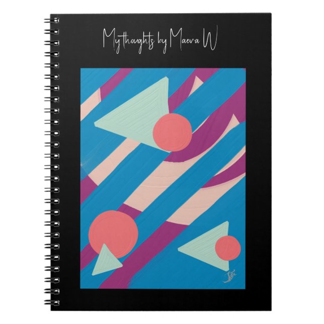 Geometric oil shapes vintage palette notebook (Front)