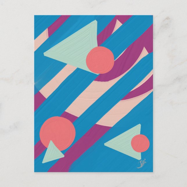 Geometric oil shapes vintage palette postcard (Front)