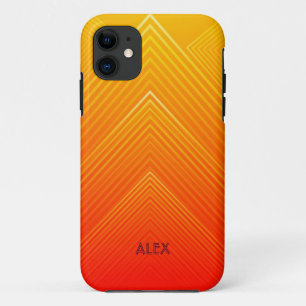 Geometric ombre orange and yellow iPhone 11 case