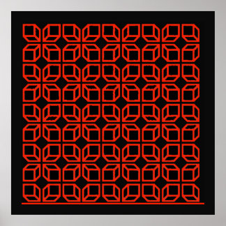 'Geometric Op-Art Poster' Poster