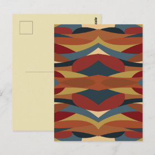 Geometric Opaque Stained Glass Style Abstract  Postcard