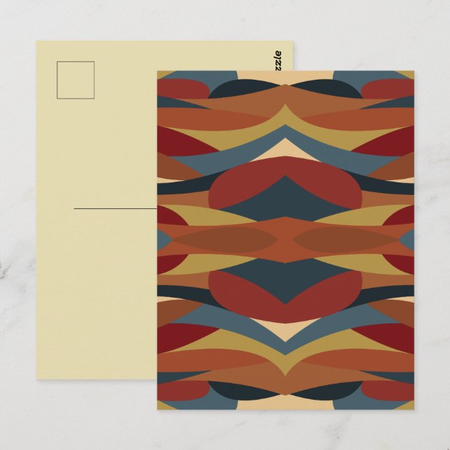 Geometric Opaque Stained Glass Style Abstract  Postcard (Front/Back)