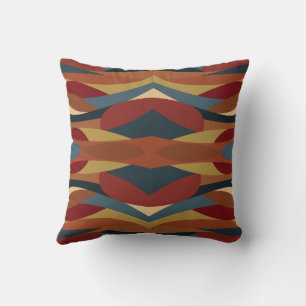 Geometric Opaque Stained Glass Style Abstract  Throw Pillow