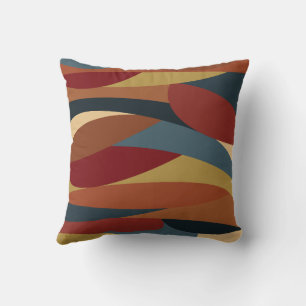 Geometric Opaque Stained Glass Style Abstract Throw Pillow