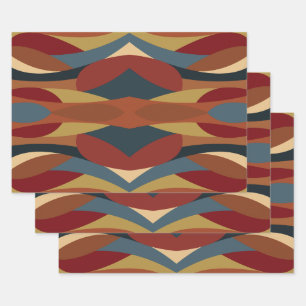 Geometric Opaque Stained Glass Style Abstract Wrapping Paper Sheet