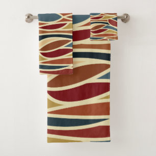 Geometric Opaque Stained Glass Style Design  Bath Towel Set