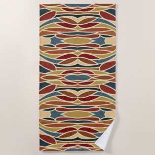 Geometric Opaque Stained Glass Style Design  Beach Towel