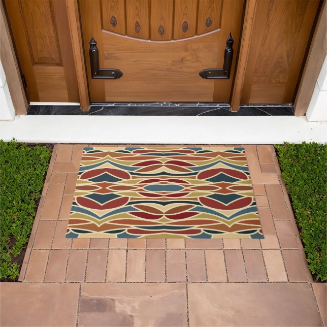 Geometric Opaque Stained Glass Style Design  Doormat (Outdoor)