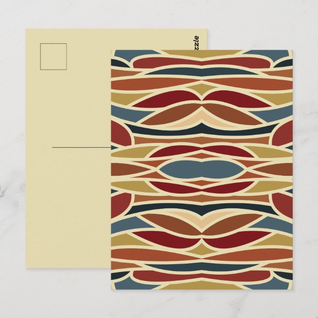 Geometric Opaque Stained Glass Style Design  Postcard (Front/Back)