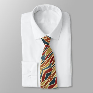 Geometric Opaque Stained Glass Style Design Tie