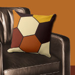 Geometric Orange and Black Hexagon Pattern Throw Pillow<br><div class="desc">The geometric orange and black hexagon pattern throw pillow is part of the - Orange Wall Art Meets Home Decor - collection. Follow the - Edit using Design Tool - link and colour customize fill colour and the 5 shape colours. For customization assistance or to discuss a custom design contact...</div>