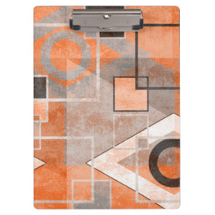 Geometric orange gray grunge stylish clipboard