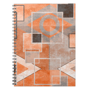 Geometric orange grey grunge stylish notebook
