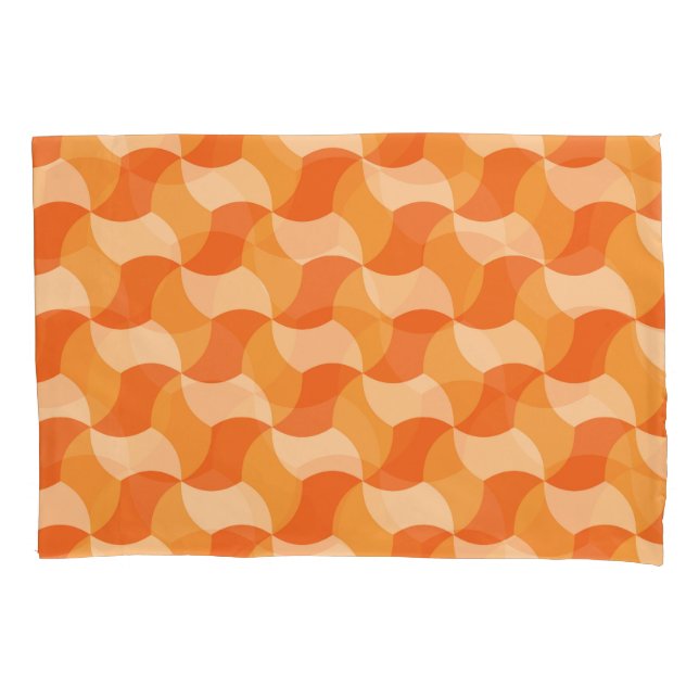 Geometric Orange Shades: Abstract Tile Pillowcase (Front)