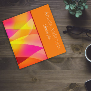 Geometric orange Teacher Planner with name Binder