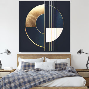 Geometric Orb: A Study in Contrast Canvas Print