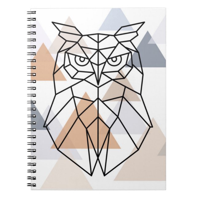 Geometric Owl Design Notebook (Front)