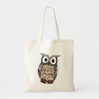 geometric owl tote bag