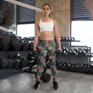 Geometric Owls Capri Leggings