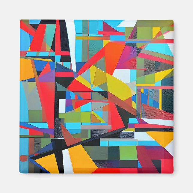 Geometric Painting Abstract Texture Magnet (Front)