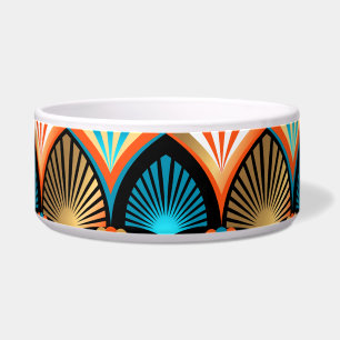 Geometric palm leaves golden pattern in Art Deco