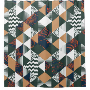 Geometric palm leaves, trendy pattern