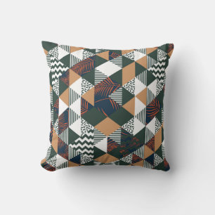 Geometric palm leaves, trendy pattern throw pillow