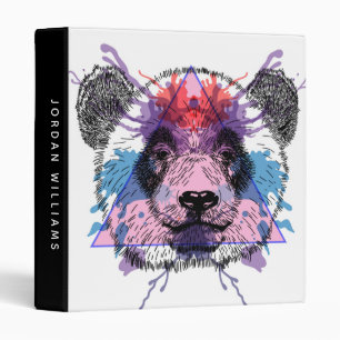 Geometric Panda Bear   Add Your Name Binder