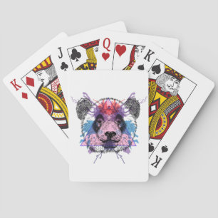 Geometric Panda Bear Playing Cards