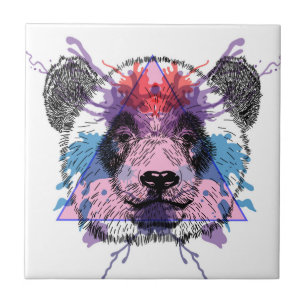 Geometric Panda Bear Tile