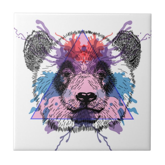Geometric Panda Bear Tile (Front)