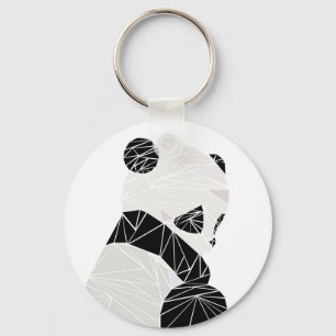 Geometric panda keychain