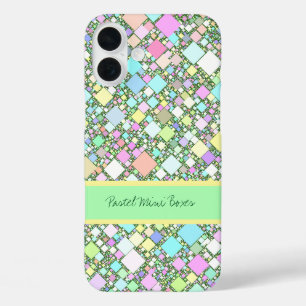 Geometric Pastel Abstract Background Personalized iPhone 16 Plus Case