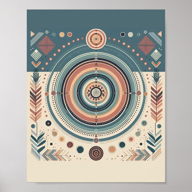 Geometric Pastel Boho Art Poster (Front)