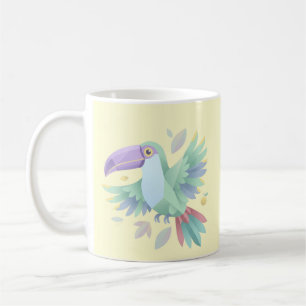 Geometric Pastel Toucan – Minimalist Tropical Flig Coffee Mug