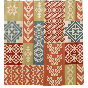 Geometric Patchwork Ethnic Seamless Pattern