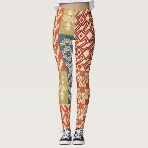 Geometric Patchwork Ethnic Seamless Pattern Leggings