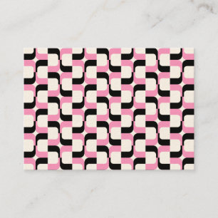 Geometric Pattern 020614 - Black and Pink (Cream) Business Card